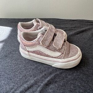 Toddler vans old school v size 4  - light pink glitter